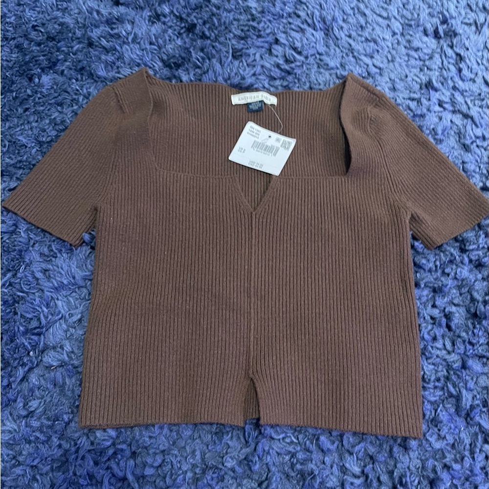 American Eagle Outfitters Chocolate Ribbed Top